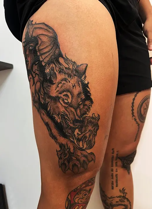 tatouage loup
